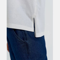 BIAŁA KOSZULKA damska typu BOX, bawełna, okrągły dekolt MORAJ